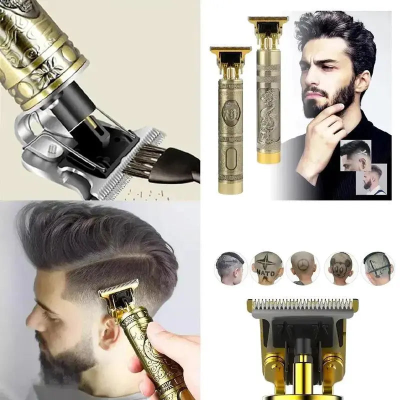 Máquina de corte de cabelo masculino com design aleatório elétrico profissional