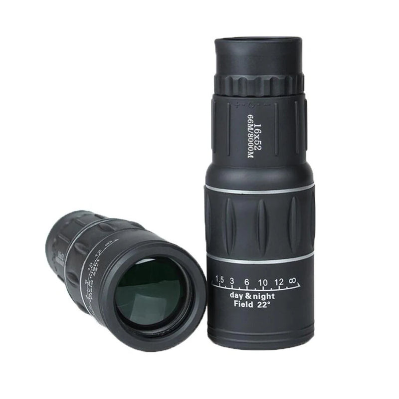 Portátil ao ar livre 16x52 hd telescópio monocular caça spotting handheld para turismo, concertos, pesca vela