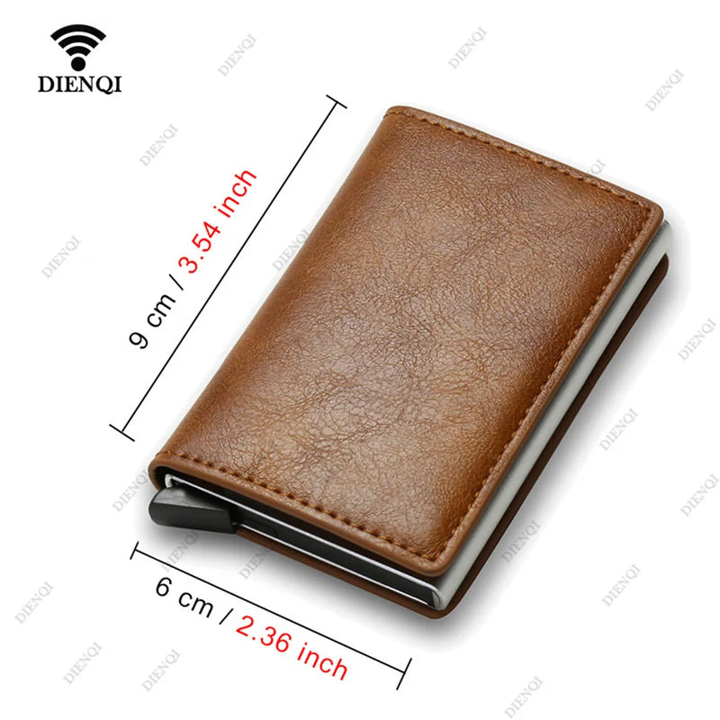 Anti ladrão Rfid titular do cartão de crédito para homens e mulheres, carteira minimalista inteligente, bolso fino, dinheiro bancário, Creditcard Case, bolsa