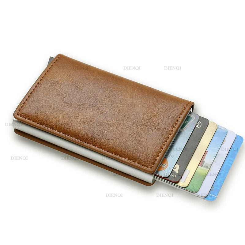 Anti ladrão Rfid titular do cartão de crédito para homens e mulheres, carteira minimalista inteligente, bolso fino, dinheiro bancário, Creditcard Case, bolsa